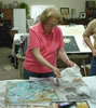 1st Annual Art Experience: Bonnie creating the background for her Cosmic Garden