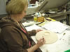 1st Annual Art Experience: Bonnie creating her Shaded Wash Fruit Candleholder