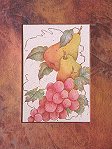 Pears and Grapes in Patinaed Mat Packet