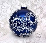 Navy Ornament with Bling